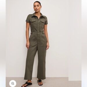 Fit for success twill cropped palazzo jumpsuit